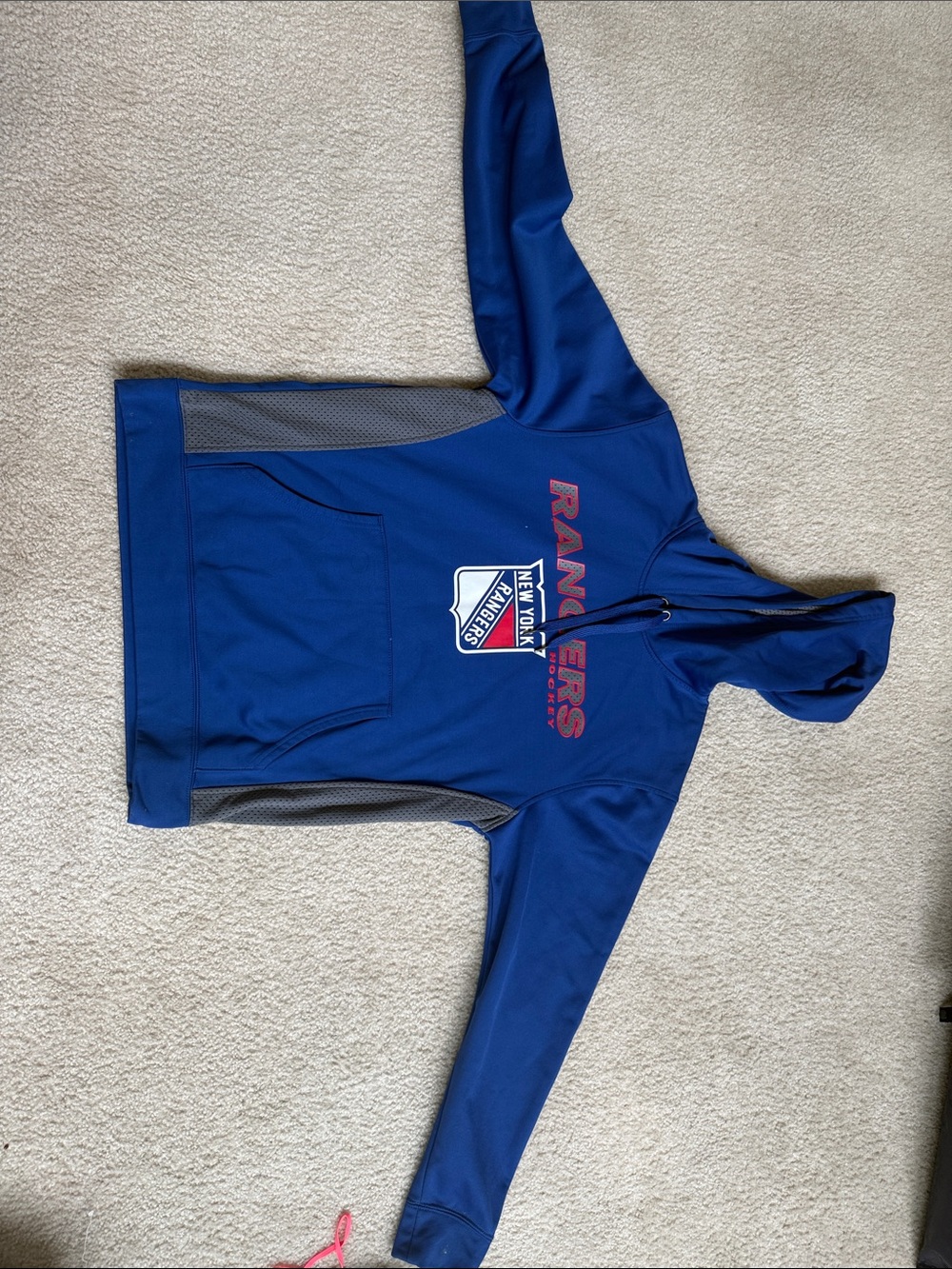 NHL New York Rangers Royal Blue Hoodie with Red & White Logo